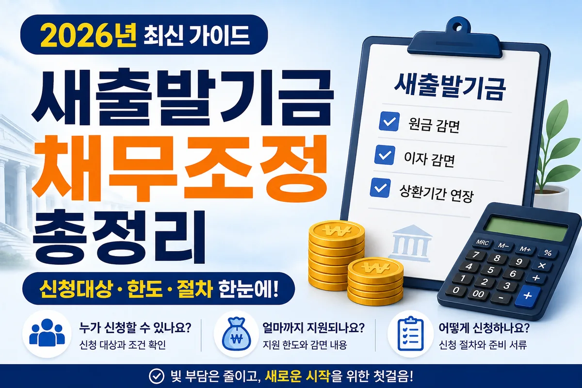 새출발기금 채무조정 총정리 | 신청대상·한도·절차 한눈에