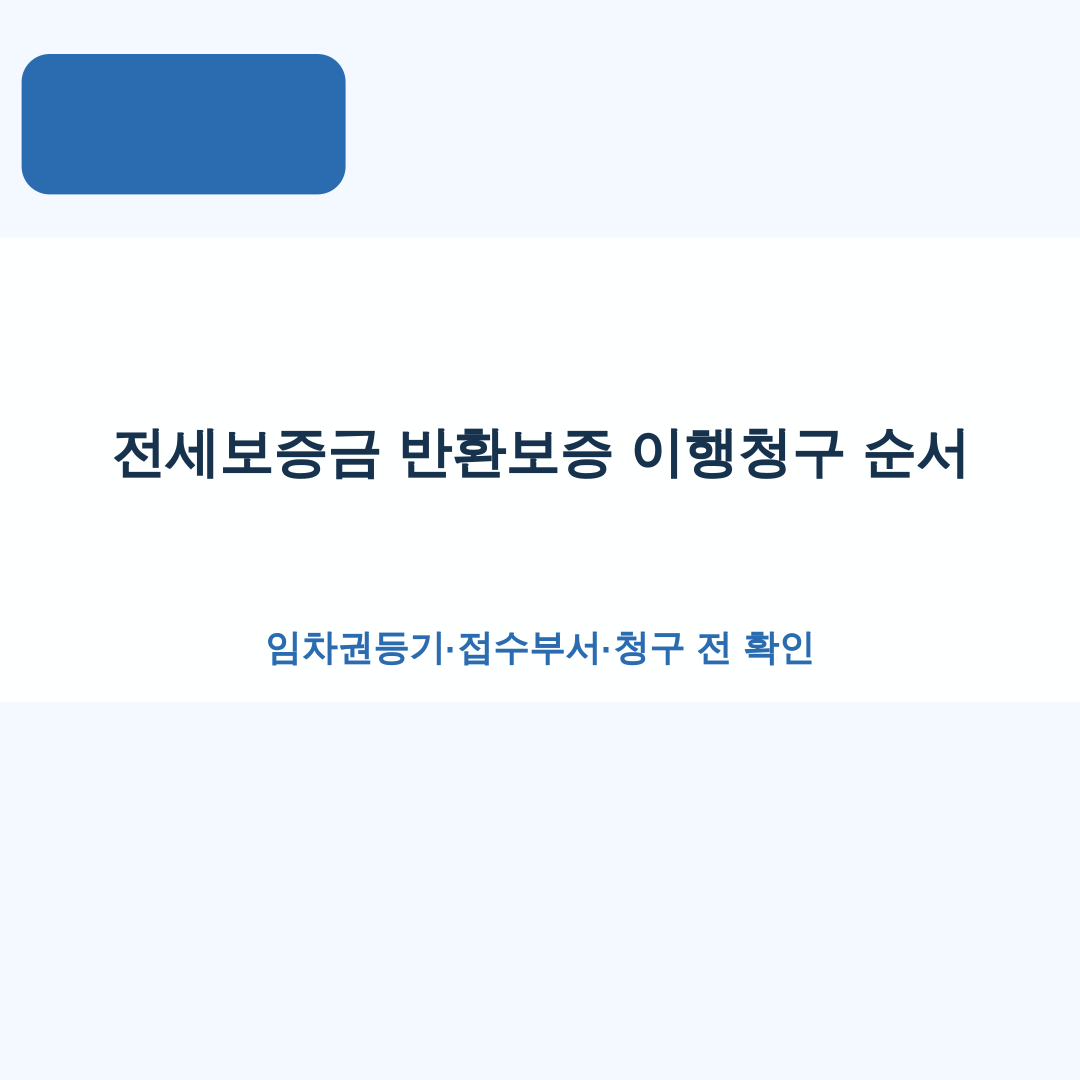 전세보증금 반환보증 이행청구 순서｜임차권등기·접수부서·청구 전 확인